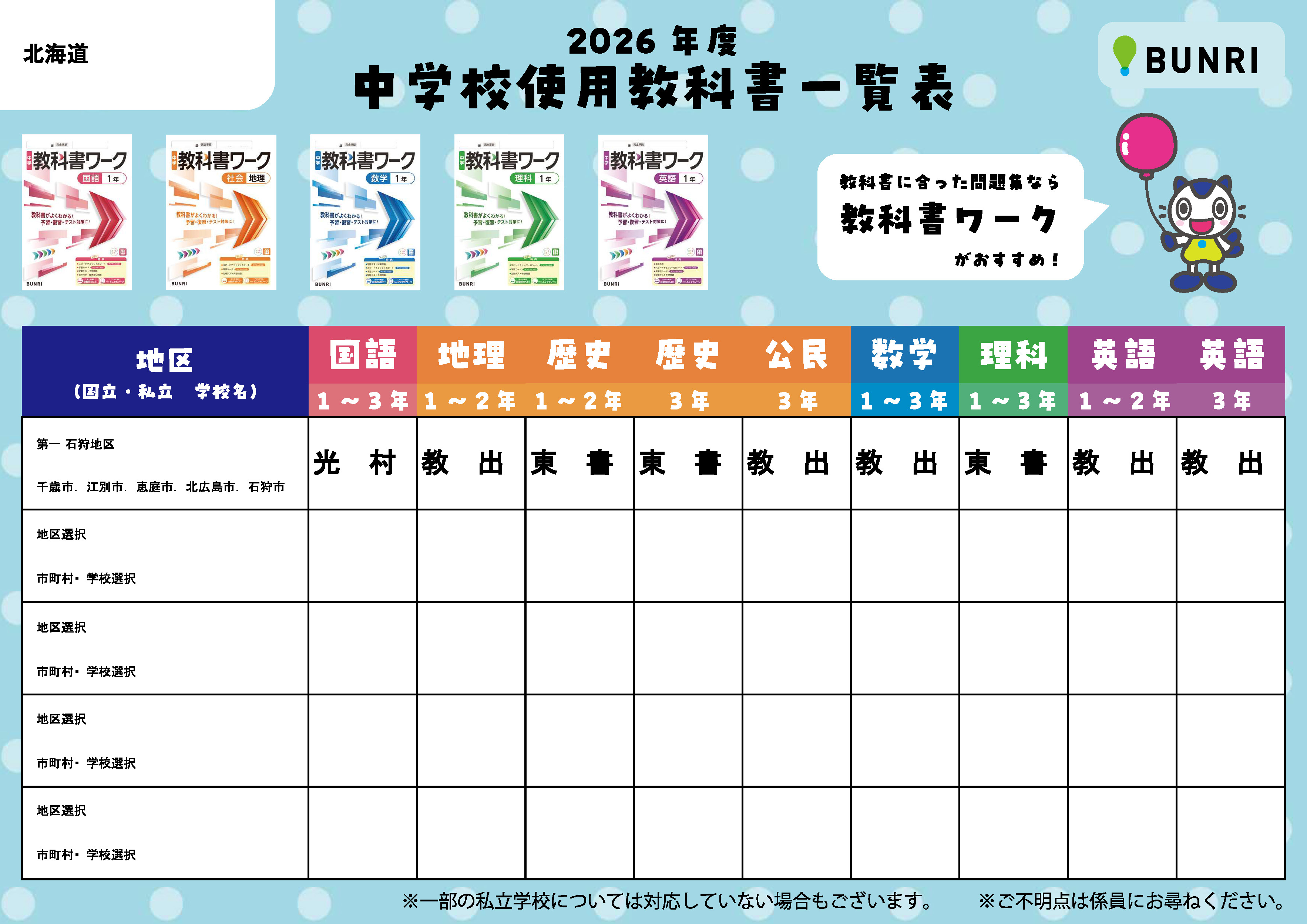 教科書一覧表画像